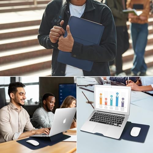 HoYiXi 13.3'' /13.6'' Laptop Sleeve Case Leather Bag with Stand Compatible with MacBook Pro 14/MacBook Air 13(M1 M2)/13.3'' Yoga/Dell XPS 13/HP/Matebook 14'' Laptop case, Blue