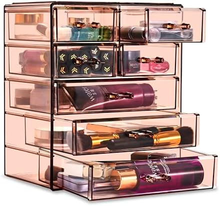 Sorbus 6-Drawer Makeup Organizer with Small & Wide Drawers (Bronze Glow)
