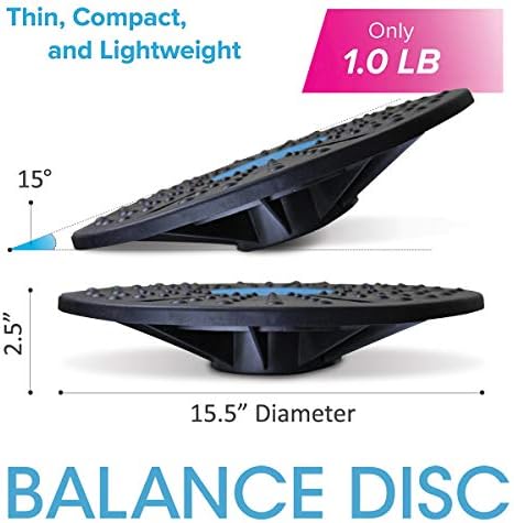Daiwa Felicity Balance Board Disc Wobble Board – Physical Therapy Stability Trainer, Lightweight Core Balance Disc (1 lb) Supports Up to 300 lbs, Non-Slip Round Balance Board for Core Workout, Rehab, Standing Desk Fitness