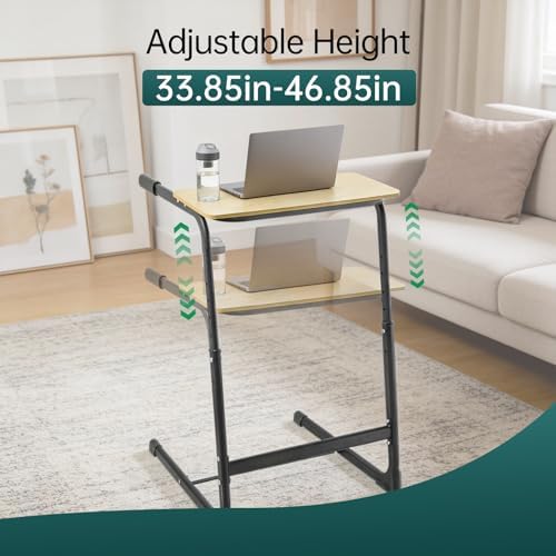 Walking Pad Desk Adjustable Height with Handlebar, 2-in-1 Desk Attachment, Stable Laptop Workstation for Home Office