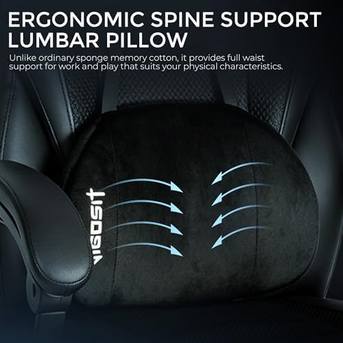 Vigosit Gaming Chair PRO: High-Performance Ergonomic Chair with Full Mesh, Patented 3D Lumbar Support, Retractable Footrest & 400 lbs Metal Frame for Elite Gamers (Black 03Pro)