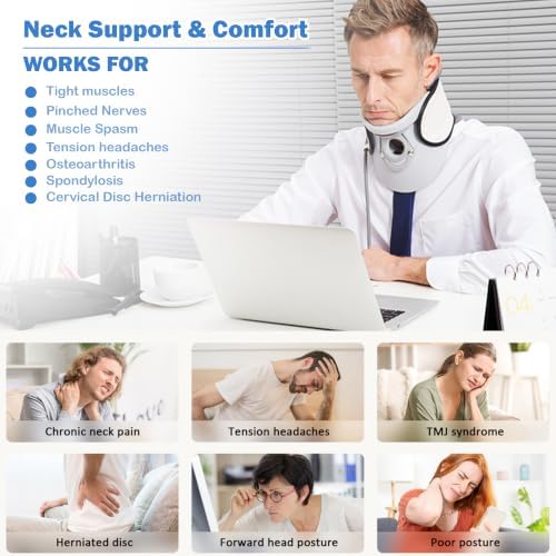 FSA or HSA Neck Stretcher Cervical Traction Device - Adjustable Neck Traction Device for Spine Decompression and Pain Relief, Neck Braces for Neck Pain and Support