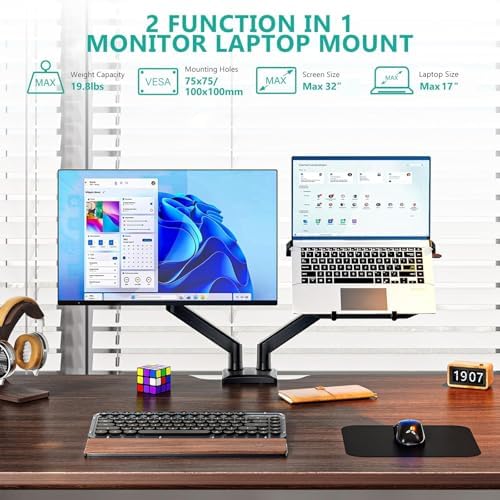 WALI Laptop and Monitor Stand for 17” Notebook and 32” Monitors