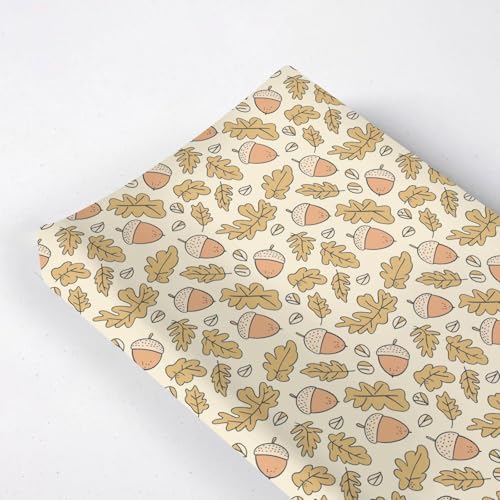 Cartoon Fall Leaves Pattern Baby Changing Pad Cover, Unisex Autumn Theme Nursery Diaper Changing Table Pad Mat Sheet for Boys Girls-16x32