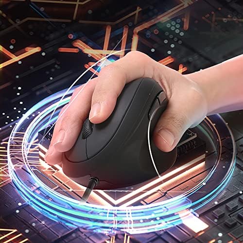 Wired Ergonomic Mouse, Optical Vertical Mouse with 3 Adjustable 800/1200/1600, 6 Buttons USB Computer Mouse