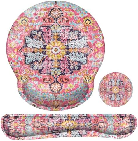 iLeadon Ergonomic Mouse Pad Set with Wrist Rest Non-Slip Desk Mat Set