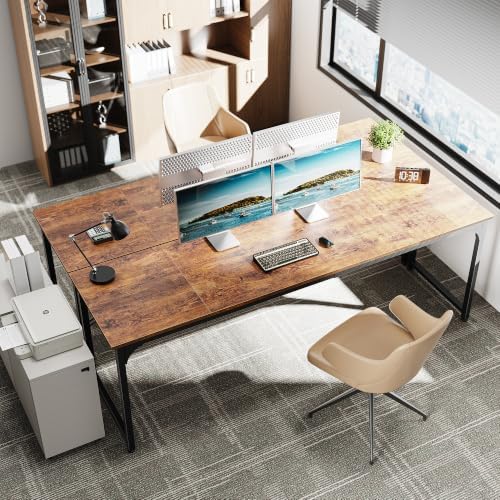 Huuger Computer Desk, 86.6 Inch Home Office Desk