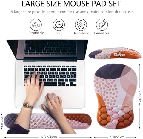 Ergonomic Mouse Pad & Keyboard Wrist Rest Set, Memory Foam