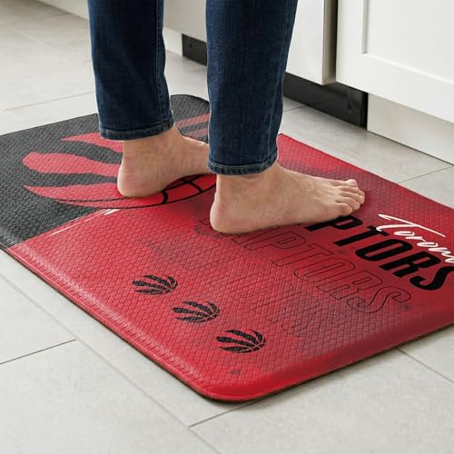 Northwest NBA Toronto Raptors Embossed Anti-Fatigue Mat, Cushioned Kitchen Floor Rug, Non-Slip PVC Standing Comfort, 18 x 30 in