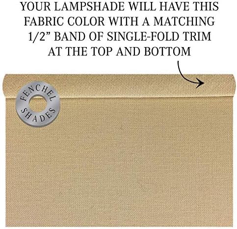 FenchelShades.com Lampshade 6" Top x 10" Bottom x 8" Slant Height With Spider Attachment 0.4 Inch Diameter for Lamps With a Harp (Khaki)