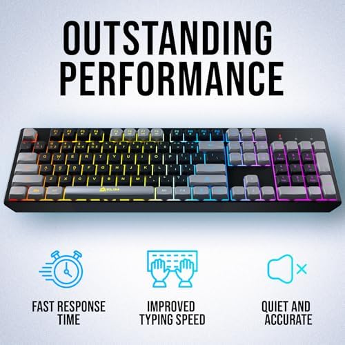 KLIM Wireless Gaming Keyboard RGB - Rechargeable Water-Resistant Backlit