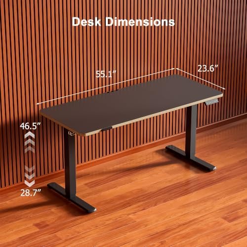 55 Inch Standing Desk with USB-C Port, Cable Management