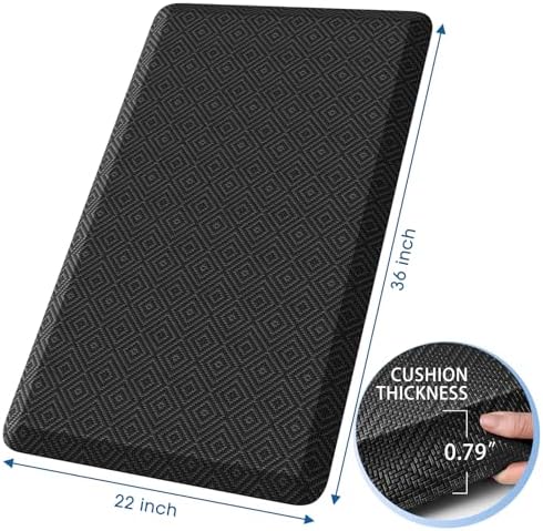 Anti-Fatigue Kitchen Mats for Floor Standing and Comfort Desk Mats 36"x22"