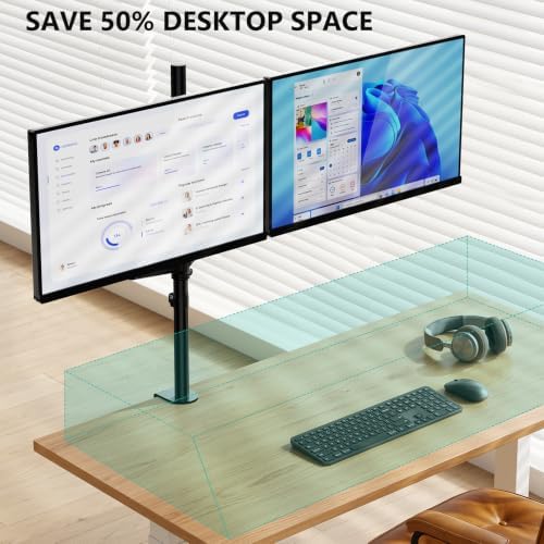 WALI Vertical Dual Monitor Mount for 13-40 inch Curved Screens, up to 22lbs