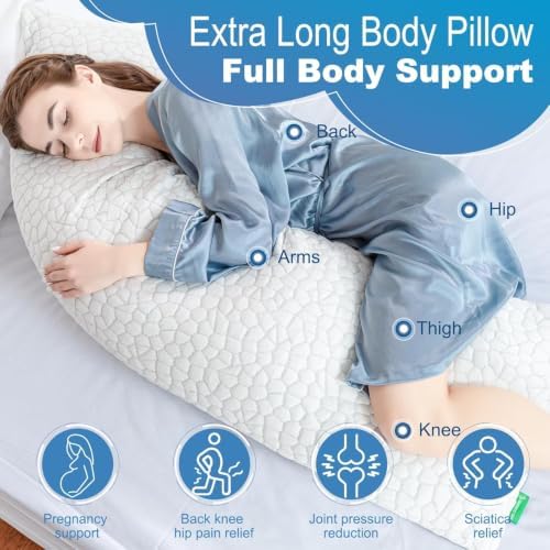 SUPA MODERN Cooling Bed Pillows for Sleeping 1 Pack Shredded Memory Foam Pillows Adjustable Cool Pillow for Side Back Stomach Sleepers Luxury Gel Pillows Body Pillow with Washable Removable Cover