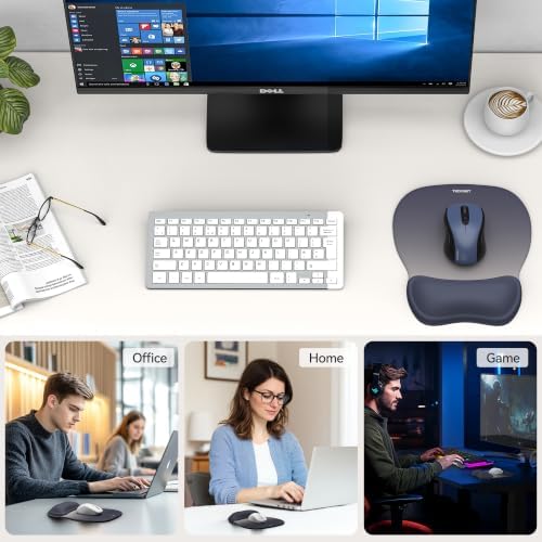TECKNET Gel Ergonomic Mouse Pad with Wrist Rest, Non-Slip PU Base, Gradient