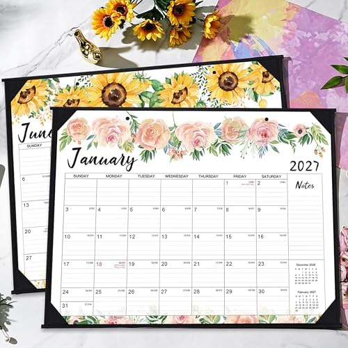 Desk Calendar 2026-2027 - Jul 2026 - Dec 2027, 18 Months Large Monthly Desk Calendar, 22" x 17", Desk Pad, Large Ruled Blocks, to-do List & Notes, Best Desk/Wall Calendar for Planning or Organizing