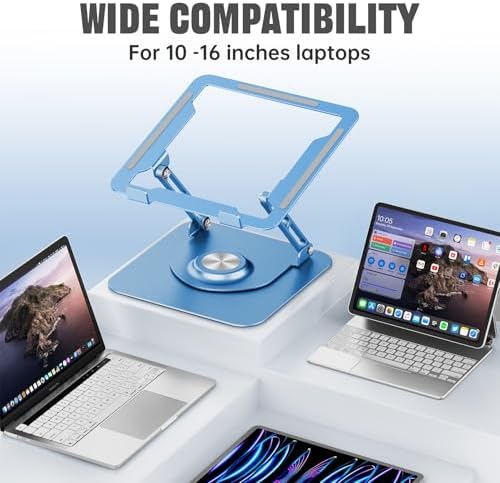 Laptop Stand for desk(360°Rotating),Aluminum laptop Riser for 10-16"Laptops