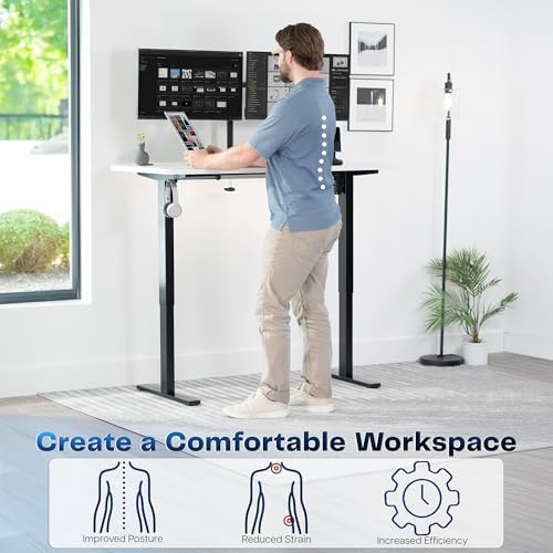 VIVO White 55 x 28 in Standing Desk, DESK-KIT-1B55W