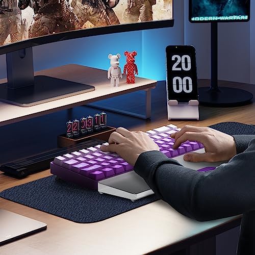 Acrylic Keyboard Wrist Rest - Wrist Support for Keyboard CNC Aluminum Alloy Customized Logo - Keyboard Pad Home & Office - Keyboard Wrist Pad with Anti-Slip Mat for 60% Compact Keyboard,Purple
