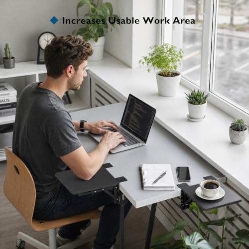 BONTEC Ergonomic Desk Extender Tray, 9.5"x9.1" Wrist Rest Shelf