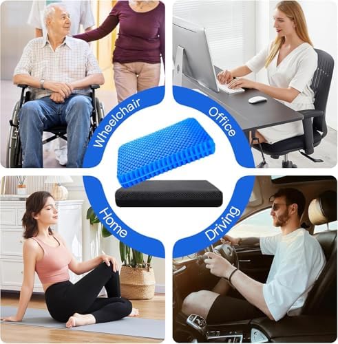 2" Extra Thick Gel Seat Cushion for Long Sitting Pressure Relief