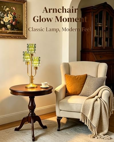Lightdot Green Bedside Table Lamps Set of 2 Vintage Lamp for Living Room