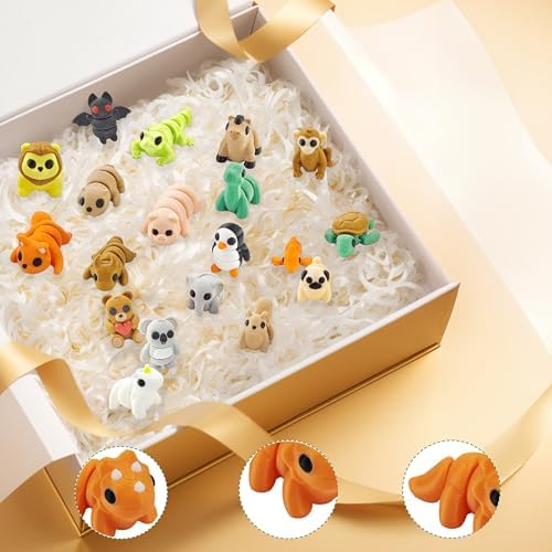 160pcs 3D Printed Animals Perfect Basket Stuffing with an Articulated Crystal Dragon Fidget Toy, Goodie Bag Stuffers for Kids Boys and Girls Valentines Days Gift