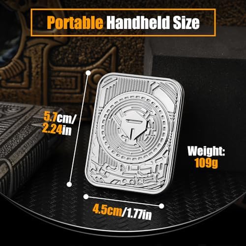 Mechaniker Metal Poker Fidget Slider Toy for Kids Adults, Magnetic Haptic Coin Fidget Pad Push Card, EDC Desk Office Toy, Stress Relief Gift for Men Boyfriend Father Teens Boys