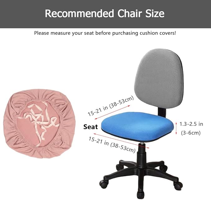Melaluxe Stretch Jacquard Office Chair Cover, Removable Washable Desk Chair Cover Rotating Chair Seat Slipcover, Dark Gray