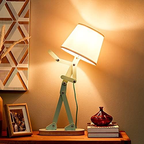 Cool Kids Wood Desk Lamp for Room Bedroom, Bulb Included, Pea Green