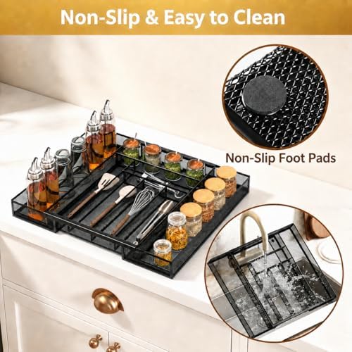 Sedegn Silverware Organizer Metal Mesh, Large Drawer Organizer
