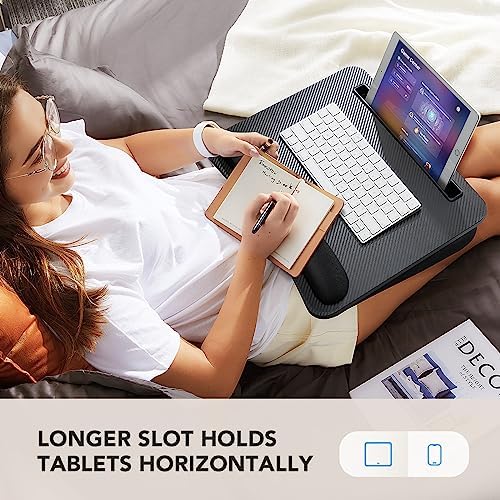 HUANUO Laptop Lap Desk with Cushion, Fit up to 15.6" Laptop, Black