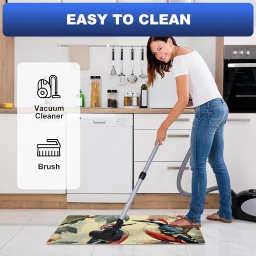 Woodpecker-649 Kitchen Mat, Kitchen Rug, Standing Desk Mat, Kitchen Floor Mat Non-Skid, Anti Fatigue Kitchen Runner Rug, Washable