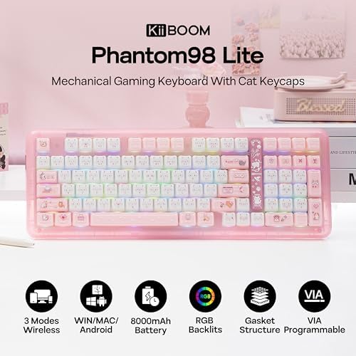 KiiBoom Phantom98 Lite 96% Wireless Mechanical Gaming Keyboard, VIA Custom