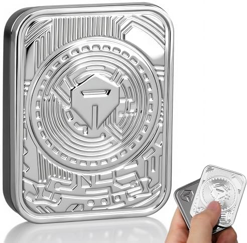Mechaniker Metal Poker Fidget Slider Toy for Kids Adults, Magnetic Haptic Coin Fidget Pad Push Card, EDC Desk Office Toy, Stress Relief Gift for Men Boyfriend Father Teens Boys