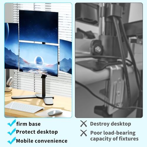 Pholiten Quad Monitor Freestanding Mount for 13-32 Inch Screens