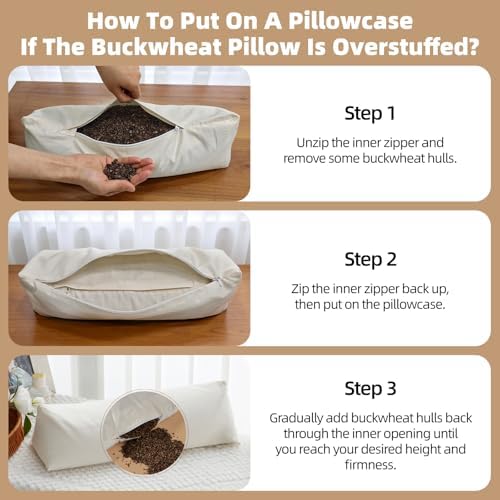 Adjustable Buckwheat Neck Pillow - Cervical Roll to Relieve Tension
