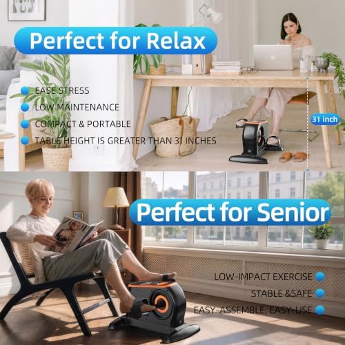 Under Desk Bike Electric Pedal Exerciser for Seniors & Rehab