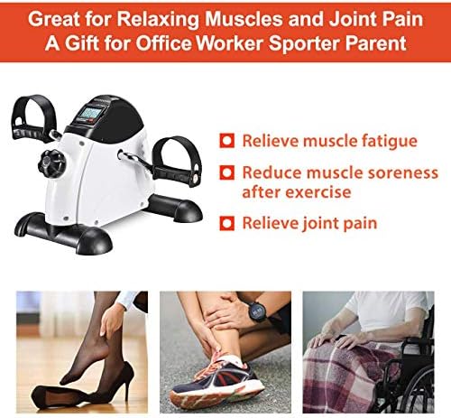 Under Desk Bike Pedal Exerciser Portable Home Exercise Bike Pedal Exerciser Foot Peddler Portable Therapy Bicycle Leg Peddler Portable Mini Cycle Bike for Hands Arm Trainer
