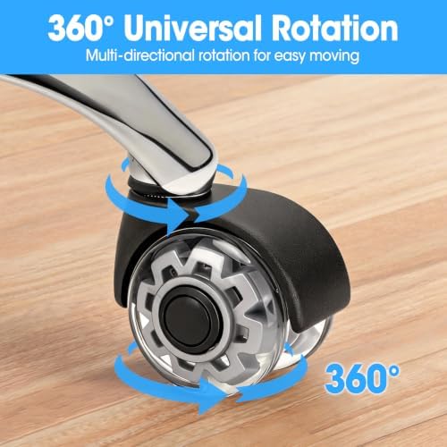 2 Inch Office Chair Wheels, Premium Set of 10 Roller Blade Casters Wheels Replacement, Heavy Duty Caster Wheels for Hardwood Floors Carpet (Not for IKEA)