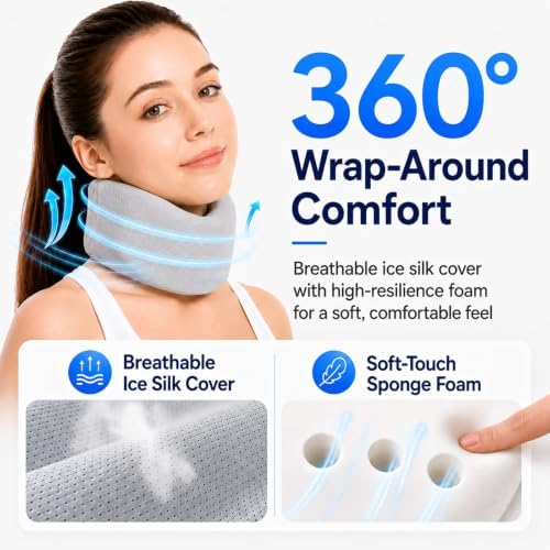 Sofe Neck Brace for Sleeping,Neck Pain & Support,Adjustable Length Washable