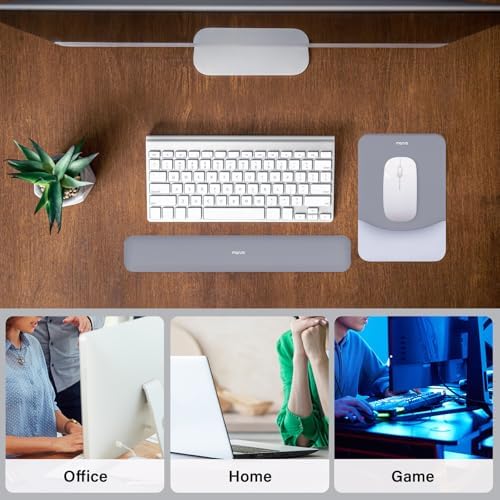 MOSISO Wrist Rest Support Mouse Pad & Keyboard Set, Gray