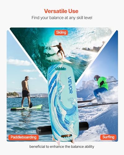 VEVOR Balance Board, 2-in-1 Wobble Board Trainer for Adults, Premium Wooden Balance Training Equipment, with Roller, Magnetic Stoppers, Storage Rack, for Core Workouts, Surf Trainer & Physical Therapy