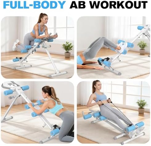 DERACY Ab Workout Machine Adjustable Ab Trainer Abdominal Trainer for Home Gym Foldable Ab Crunch Machine for Core 440 LBS