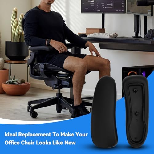 Chair Armrest Replacement for Herman Miller Classic Aeron Chair - Office Chair Arm Pads Replacement Black-1 Pair