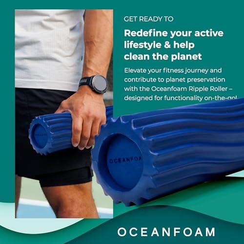 Oceanfoam Ripple Roller Small Foam Roller for Physical Therapy (Royal Blue)