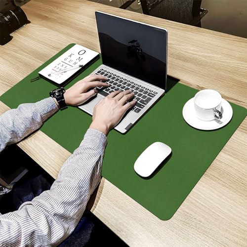 Leather Desk Pad Mat, Green Desk Mat, 31.5" x 15.7"