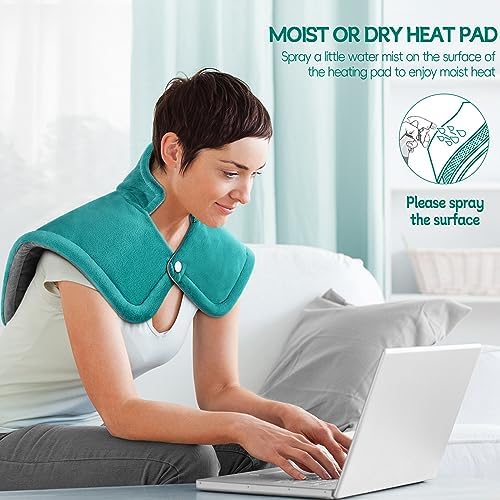 IZZUBIZ Heating Pad for Neck Shoulders Back, Gifts for Women Men Christmas