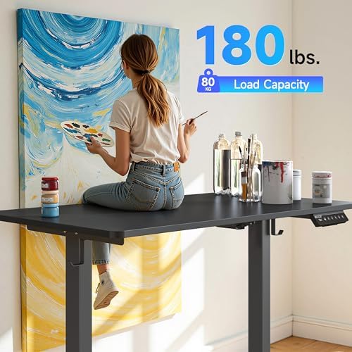 BIZUM 40x24 Inch Electric Standing Desk with Memory Presets, Quiet Motor Height Adjustable Stand Up Desk for Home Office & Gaming, Ergonomic Sit Stand Workstation，Black